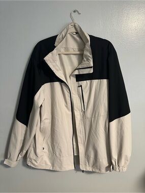 Lightweight Two-Tone Black and Cream Shirt Jacket Size XXL